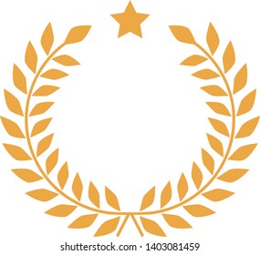 icon laurel wreath. vector illustration.simple icon.star.
