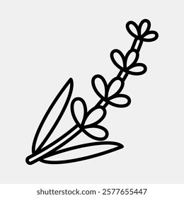 Icon lavender. Beautiful flowers elements. Icon in line style.