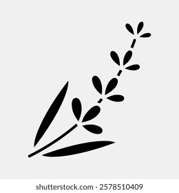 Icon lavender. Beautiful flowers elements. Icon in glyph style.