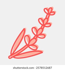 Icon lavender. Beautiful flowers elements. Icon in two tone style.