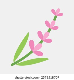 Icon lavender. Beautiful flowers elements. Icon in flat style.