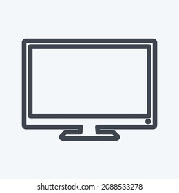 Icon LCD Screen - Line Style - Simple illustration,Editable stroke,Design template vector, Good for prints, posters, advertisements, announcements, info graphics, etc.