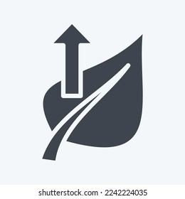 Icon Leaf 2. related to Flora symbol. glyph style. simple illustration. plant. Oak. leaf. rose