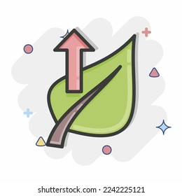 Icon Leaf 2. related to Flora symbol. Comic Style. simple illustration. plant. Oak. leaf. rose