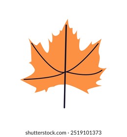 Icon with leaf , autumn natural leaf botanical vector illustration. Autumn hand drawn cute and cozy design element. Fall, Thanksgiving Day, Autumn season.