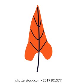 Icon with leaf , autumn natural leaf botanical vector illustration. Autumn hand drawn cute and cozy design element. Fall, Thanksgiving Day, Autumn season.