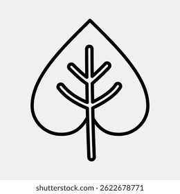 Icon leaf. Buddhism and vesak elements. Icon in line style.