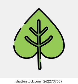 Icon leaf. Buddhism and vesak elements. Icon in filled line style.