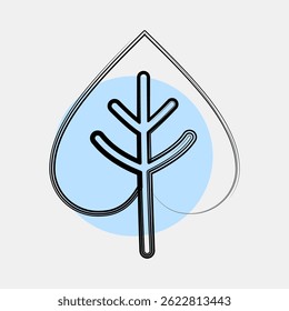 Icon leaf. Buddhism and vesak elements. Icon in color spot style.