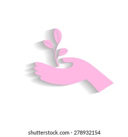 icon of leaf in the hand
