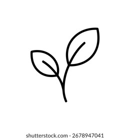 Icono de la hoja aislado en el fondo blanco, una línea simple que dibuja la Ilustración vectorial del icono de la línea del estilo