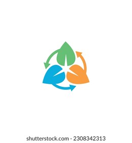 icon leaf logo design technology illustration