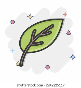 Icon Leaf. related to Flora symbol. Comic Style. simple illustration. plant. Oak. leaf. rose