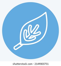 Icon Leaf. suitable for Spring symbol. blue eyes style. simple design editable. design template vector. simple symbol illustration
