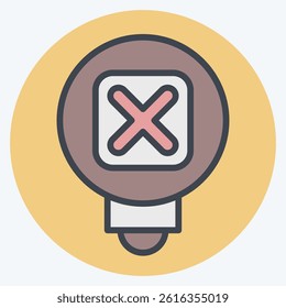 Icon Learn More. related to Exclamation symbol. color mate style. design editable