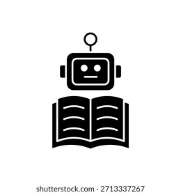 Icono de un bot de aprendizaje, aislado contra un fondo limpio.
