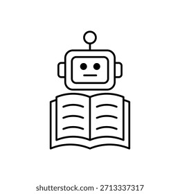 Icono de un bot de aprendizaje, aislado contra un fondo limpio.