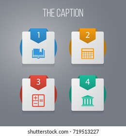 Icon Learning Set Of Book, Calculator, Museum And Other Vector Objects. Also Includes Museum, Textbook, Book Elements.