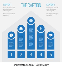 Icon Learning Set Of Thinking, Imagination, Learning And Other Vector Objects. Also Includes Mind, Dictionary, Mentality Elements.