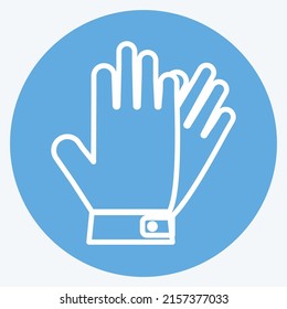 Icon Leather Gloves. suitable for men accessories symbol. blue eyes style. simple design editable. design template vector. simple symbol illustration