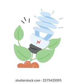 Icon of a leaves connected with a bulb depicting bio electricity