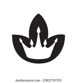 an icon of leaves and crown