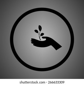 icon of leaves in the hand