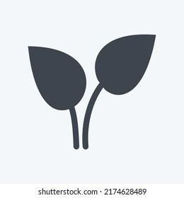 Icon Leaves. suitable for garden symbol. glyph style. simple design editable. design template vector. simple symbol illustration