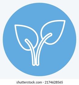 Icon Leaves. suitable for garden symbol. blue eyes style. simple design editable. design template vector. simple symbol illustration