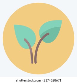 Icon Leaves. suitable for garden symbol. flat style. simple design editable. design template vector. simple symbol illustration