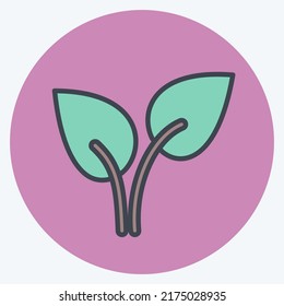 Icon Leaves. suitable for garden symbol. color mate style. simple design editable. design template vector. simple symbol illustration