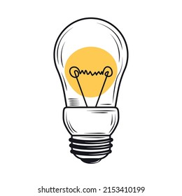 icon led bulb white background