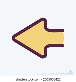 Icon Left 2 - Color Line Cut Style - Simple illustration, Editable stroke, Design template vector, Good for prints, posters, advertisements, announcements, info graphics, etc.