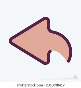 Icon Left - Color Line Cut Style - Simple illustration, Editable stroke, Design template vector, Good for prints, posters, advertisements, announcements, info graphics, etc.