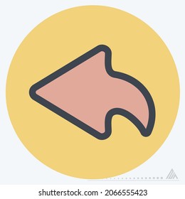Icon Left - Color Mate Style - Simple illustration, Editable stroke, Design template vector, Good for prints, posters, advertisements, announcements, info graphics, etc.