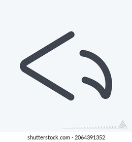 Icon Left - Line Cut Style - Simple illustration, Editable stroke, Design template vector, Good for prints, posters, advertisements, announcements, info graphics, etc.