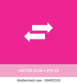 Icon of Left Right Arrows on Magenta Color Background. Eps-10.