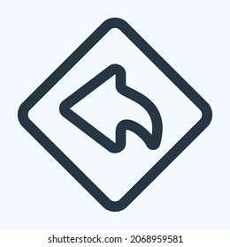 Icon Left Turn - Line Style - Simple illustration, Editable stroke, Design template vector, Good for prints, posters, advertisements, announcements, info graphics, etc.