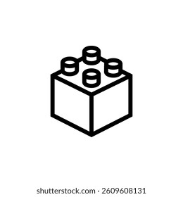 Icon of a LEGO brick, symbolizing creativity, building, and fun for all ages and projects.