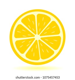 Icon lemon. Fresh lemon fruits and slice. Isolated on white background. Vector illustrations