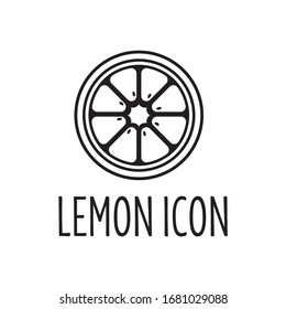 Icon of a lemon. Picture of a lemon slice. Geometric image.