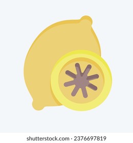Icon Lemon. related to Fruit and Vegetable symbol. flat style. simple design editable. simple illustration