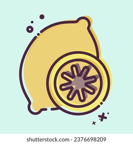Icon Lemon. related to Fruit and Vegetable symbol. MBE style. simple design editable. simple illustration