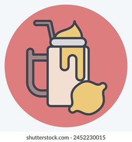 Icon Lemon. related to Healthy Food symbol. color mate style. simple design illustration