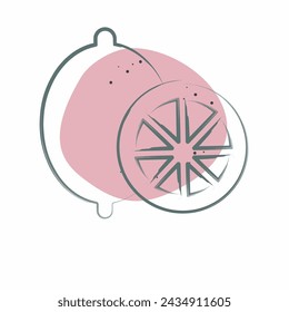 Icon Lemon. related to Spice symbol. Color Spot Style. simple design editable. simple illustration