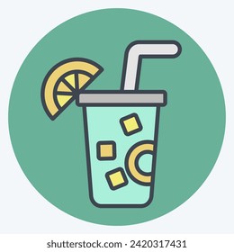 Icon Lemon. related to Vegan symbol. color mate style. simple design editable. simple illustration