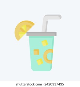 Icon Lemon. related to Vegan symbol. flat style. simple design editable. simple illustration