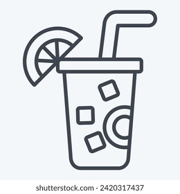 Icon Lemon. related to Vegan symbol. line style. simple design editable. simple illustration