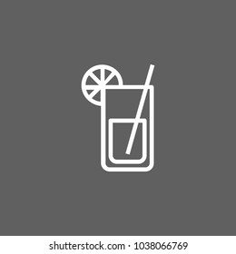 Icon of lemonade. Mojito, straw, citrus. Cocktail and celebration concept. Can be used for topics like refreshment bar, lounge, hotel.