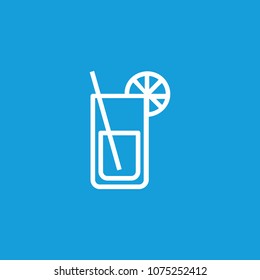 Icon of lemonade. Mojito, straw, citrus. Cocktail and celebration concept. Can be used for topics like refreshment bar, lounge, hotel.